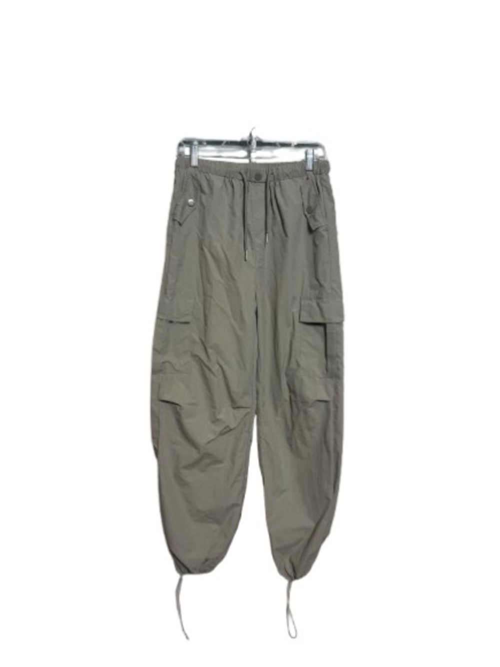 Women’s Tan Cargo Jogger Pants - Drawstring Ankle